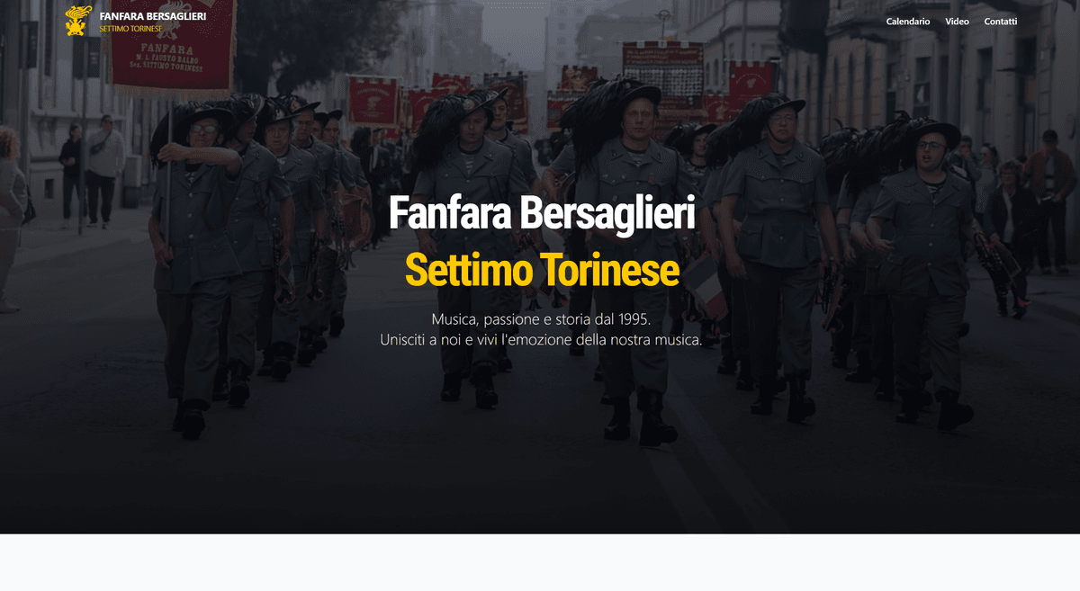 Screenshot del progetto Fanfara Bersaglieri Settimo Torinese