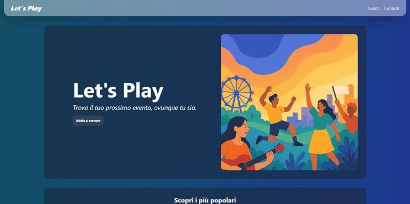 Screenshot del progetto Let's Play