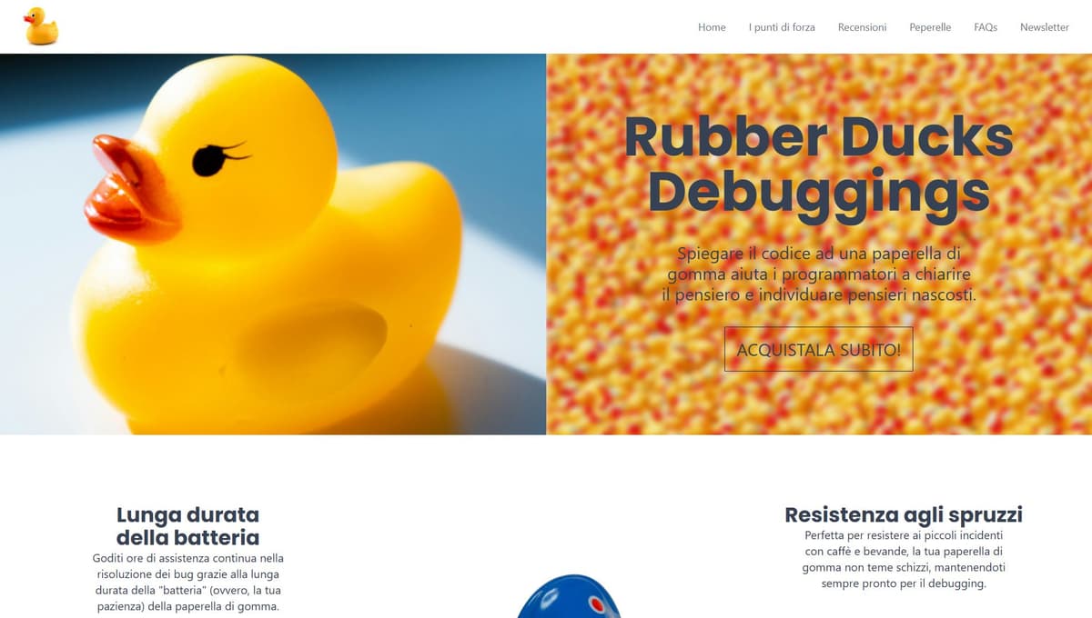 Screenshot del progetto Rubber Duck