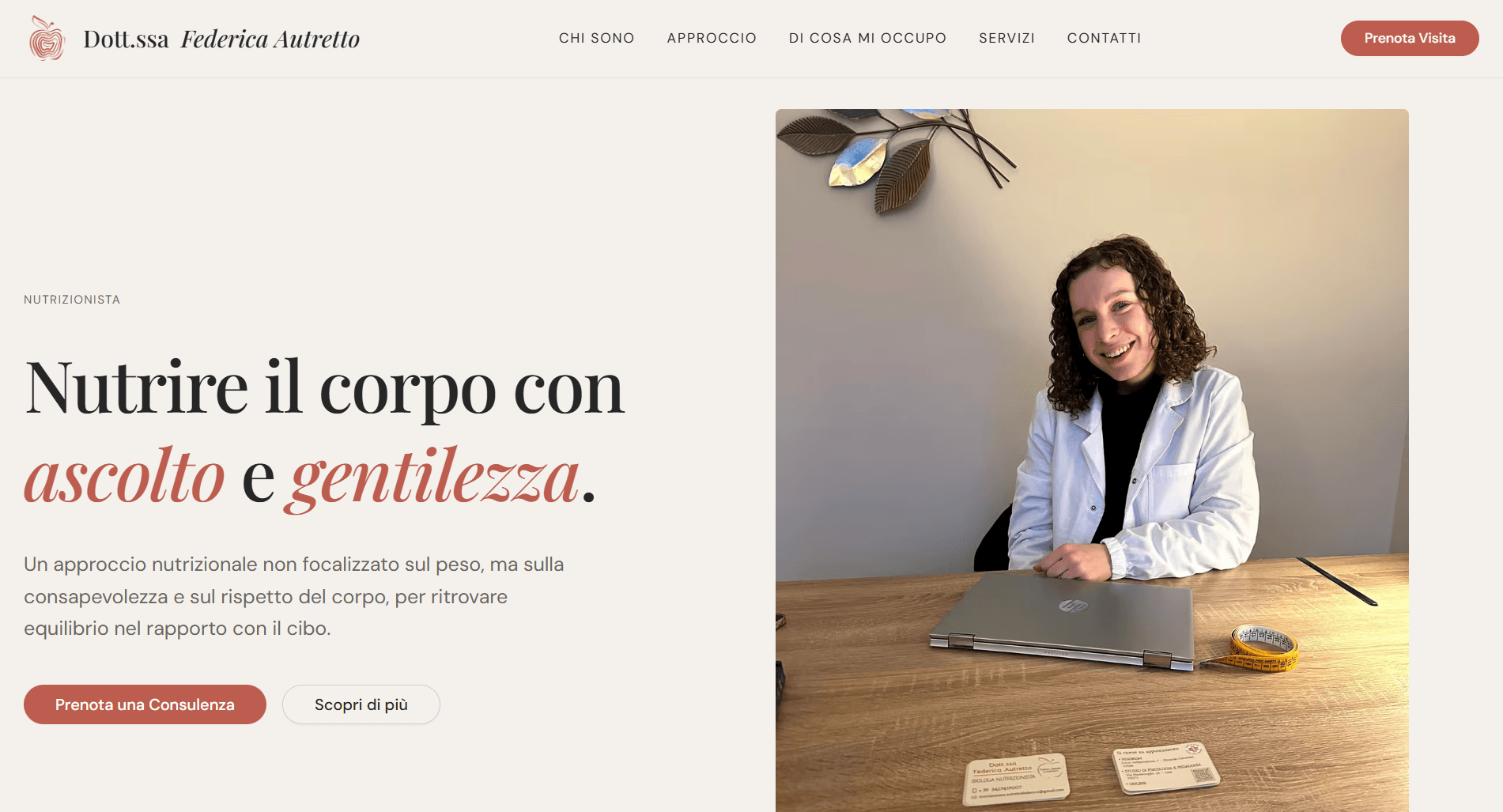 Sito di Federica Autretto, biologa nutrizionista